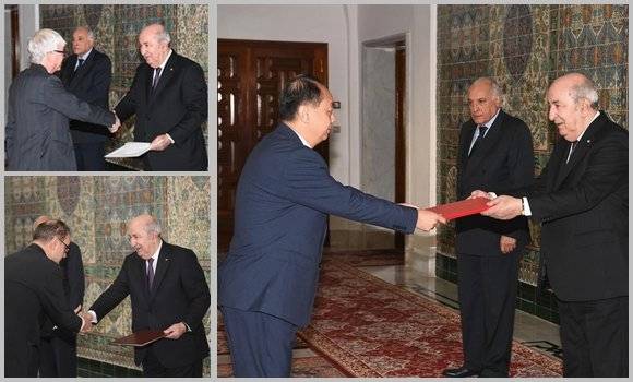 President Tebboune chairs ceremony for presentation of letters of credentials by three new ambassadors